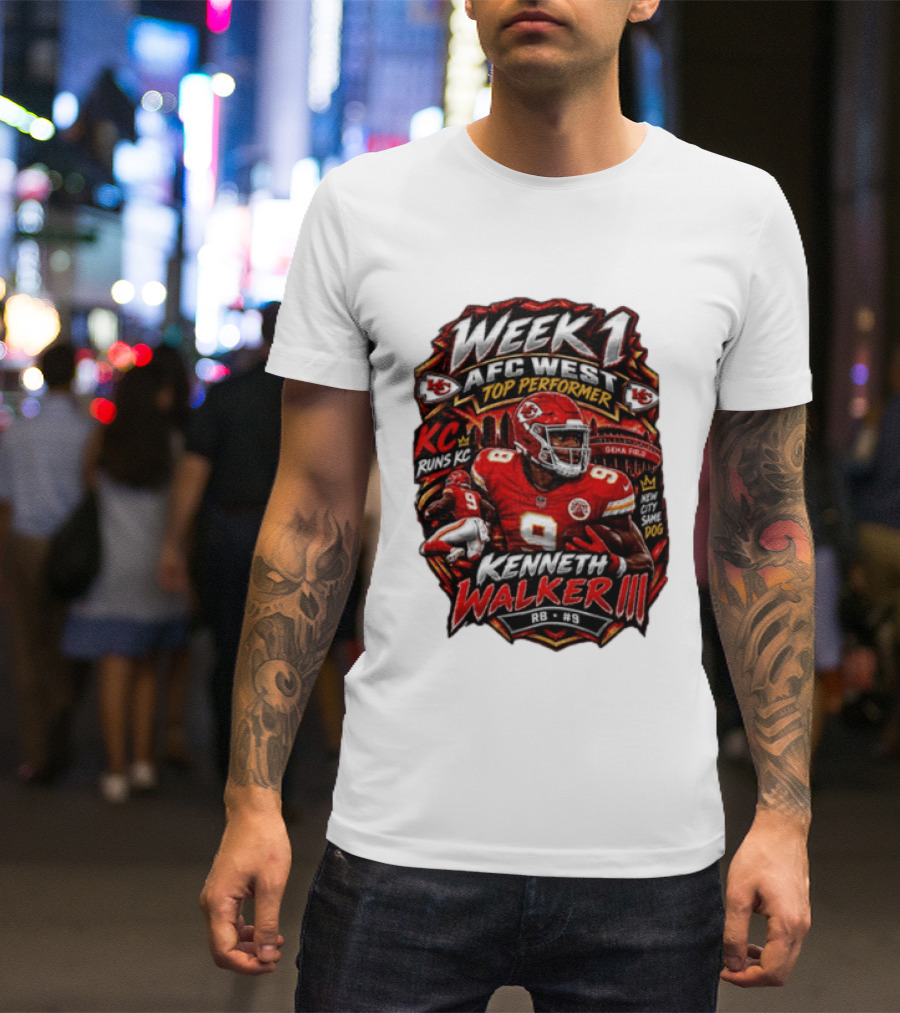 Kenneth Walker Kansas City Chiefs Week 1 NFC West Top Performer T-Shirt