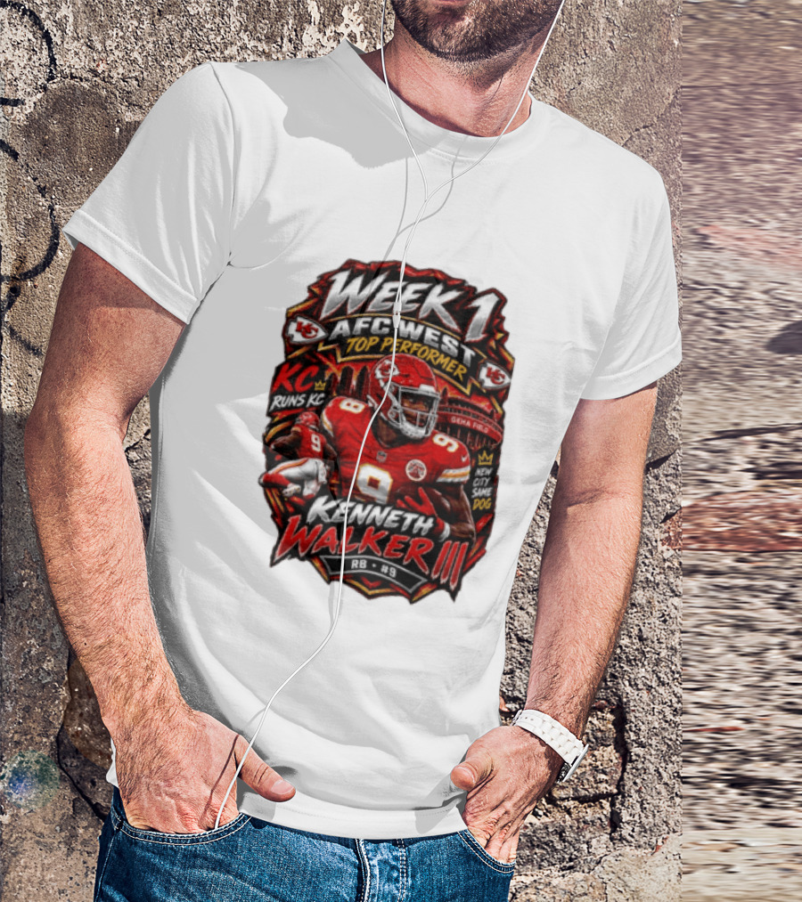 Kenneth Walker Kansas City Chiefs Week 1 NFC West Top Performer T-Shirt