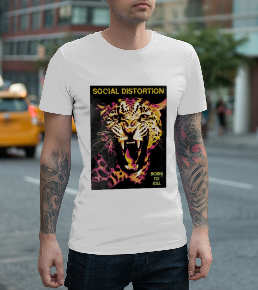 Social Distortion Snarling Leopard Born To Kill T-Shirt