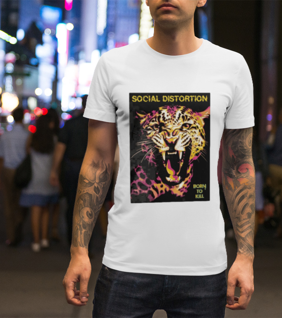 Social Distortion Snarling Leopard Born To Kill T-Shirt