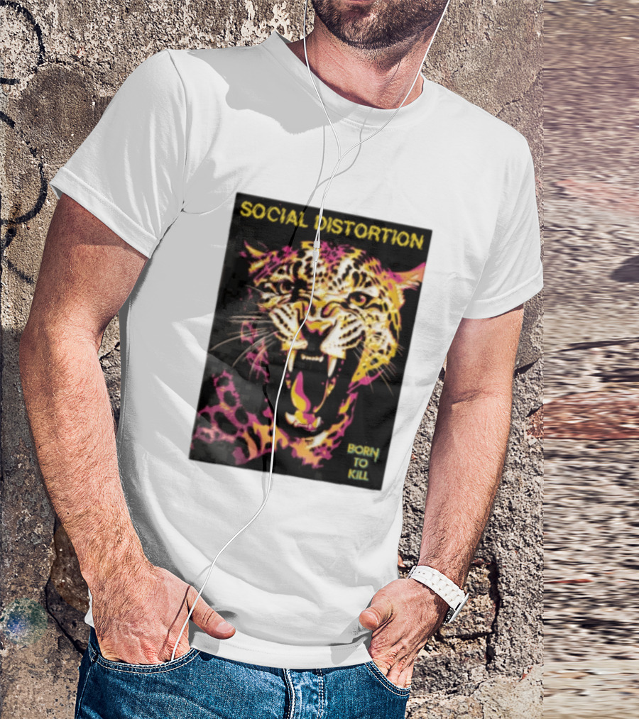 Social Distortion Snarling Leopard Born To Kill T-Shirt