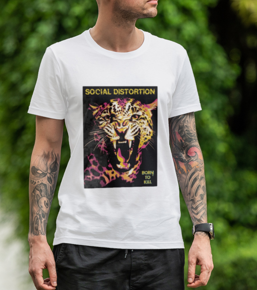 Social Distortion Snarling Leopard Born To Kill T-Shirt