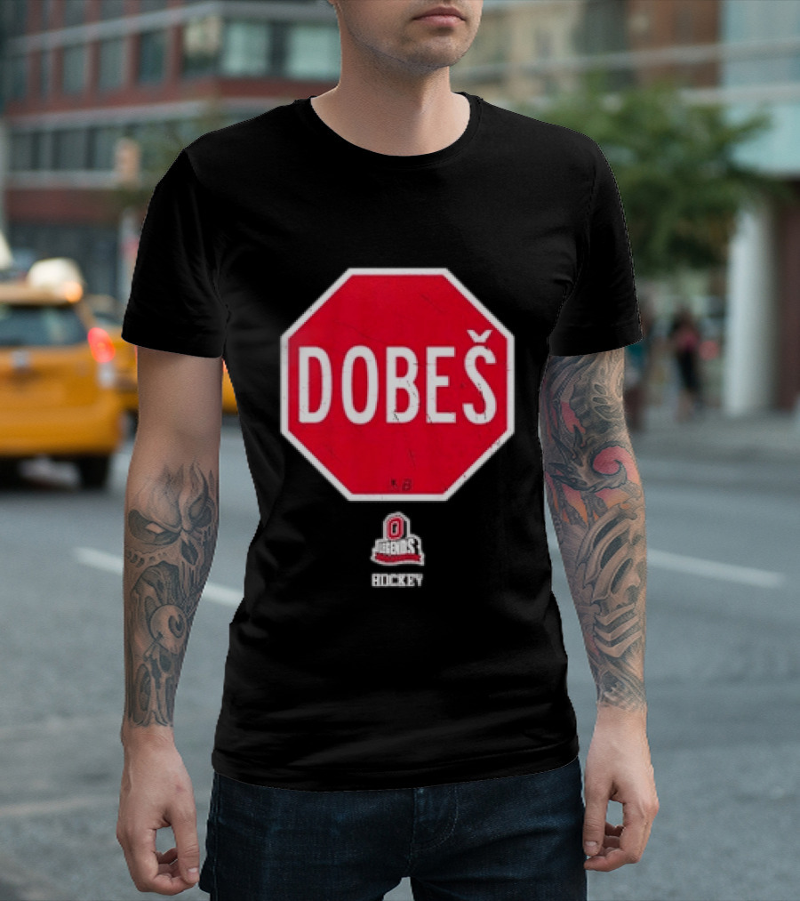 Ohio State Buckeyes Jakub Dobes Stop Sign T-Shirt
