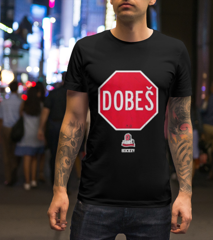 Ohio State Buckeyes Jakub Dobes Stop Sign T-Shirt