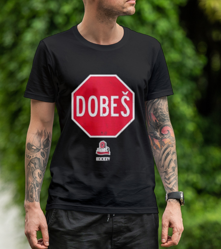 Ohio State Buckeyes Jakub Dobes Stop Sign T-Shirt