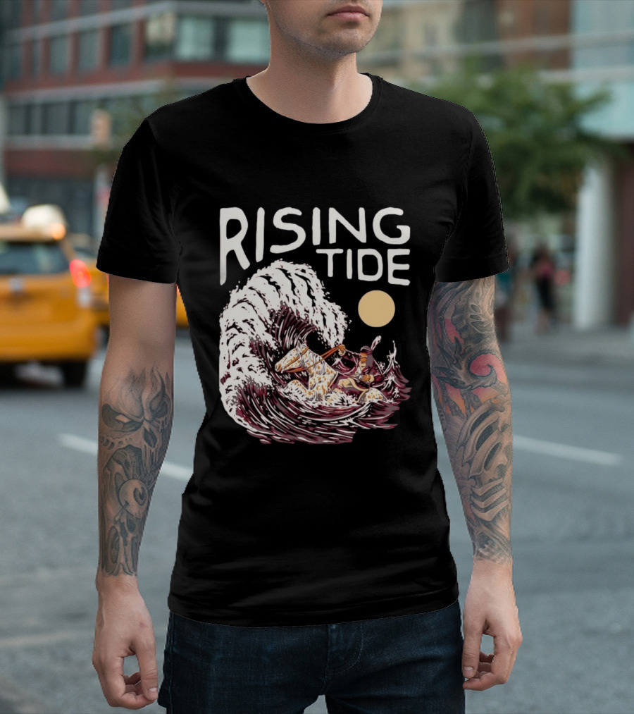 Rising Tide Surfing Horse Wave Native American Old Row T-Shirt