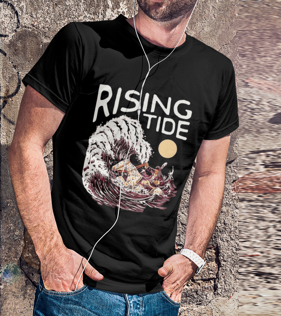 Rising Tide Surfing Horse Wave Native American Old Row T-Shirt