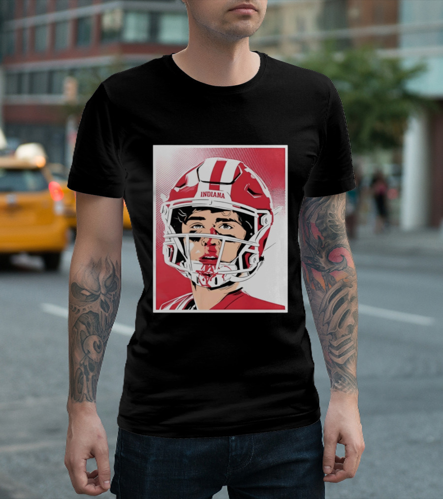 Josh Hoover Indiana Football Bloody Face Helmet T-Shirt