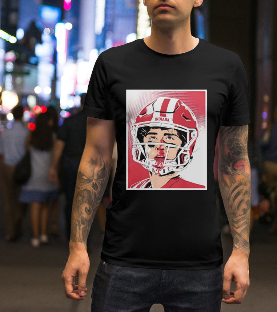 Josh Hoover Indiana Football Bloody Face Helmet T-Shirt
