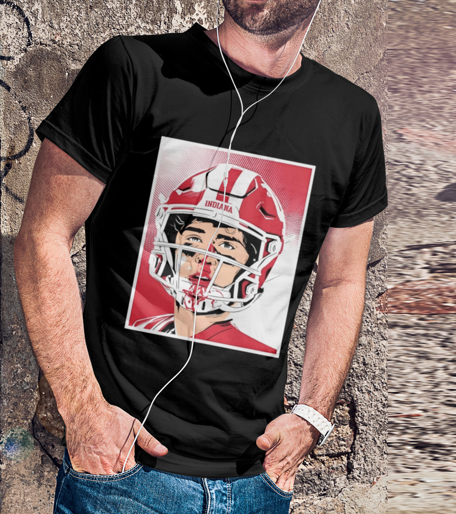 Josh Hoover Indiana Football Bloody Face Helmet T-Shirt