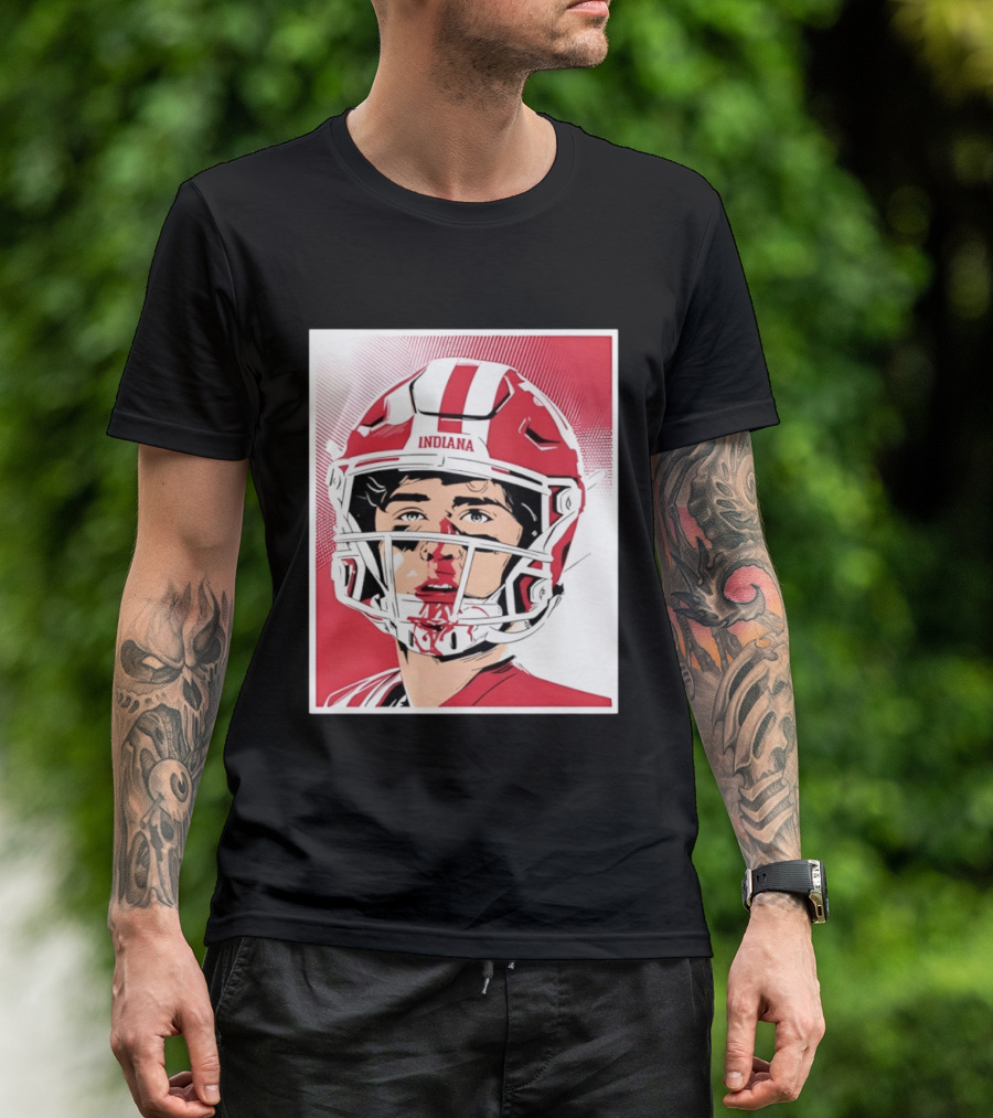 Josh Hoover Indiana Football Bloody Face Helmet T-Shirt