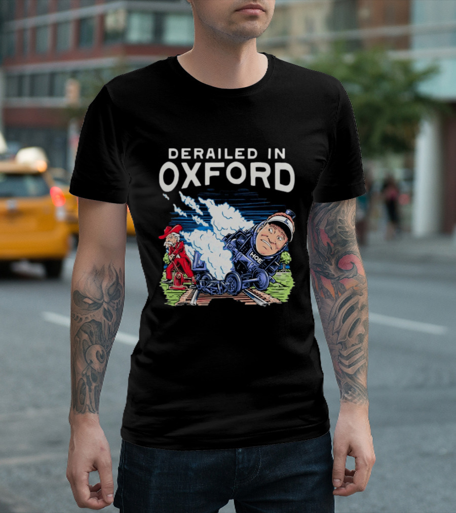 Derailed In Oxford Old Row Ole Miss Lane Kiffin Train T-Shirt