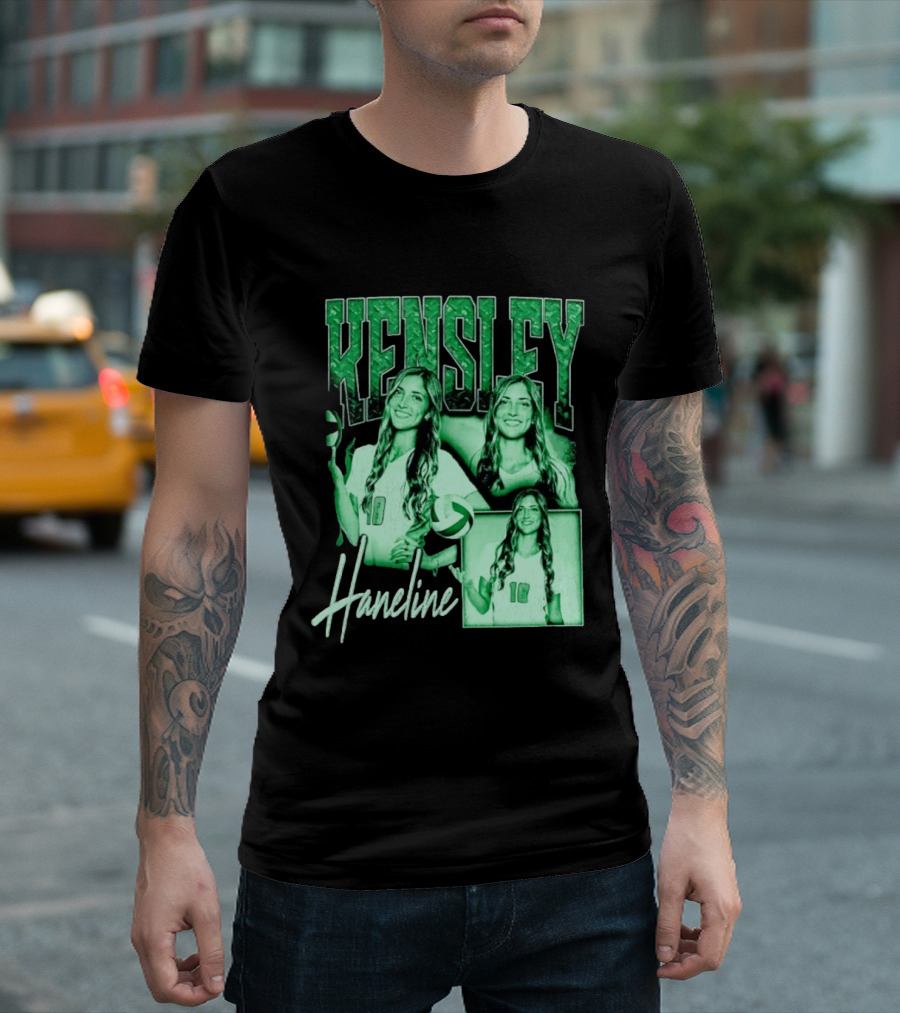 Kensley Haneline 18 Volleyball Player Green Collage T-Shirt