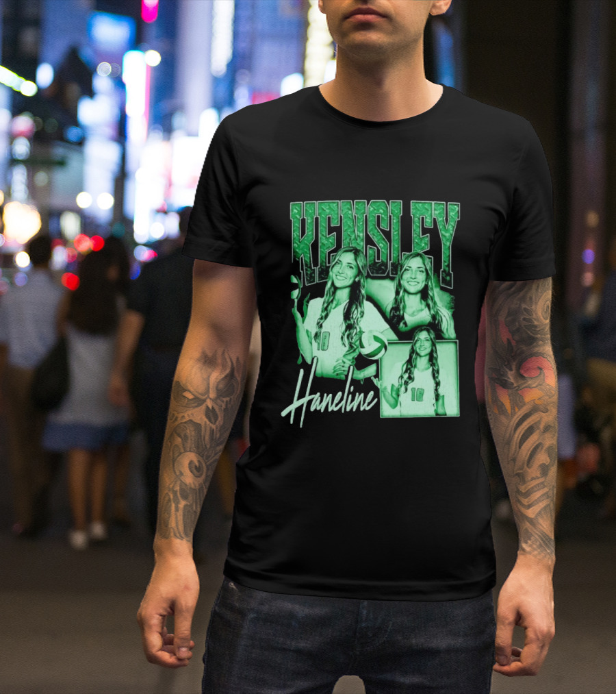 Kensley Haneline 18 Volleyball Player Green Collage T-Shirt