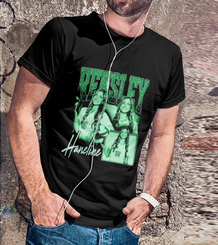 Kensley Haneline 18 Volleyball Player Green Collage T-Shirt