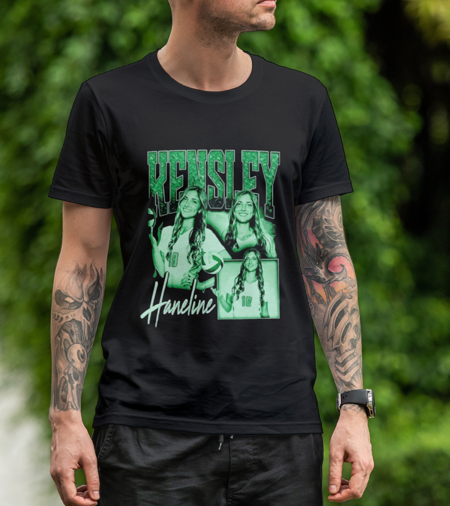 Kensley Haneline 18 Volleyball Player Green Collage T-Shirt