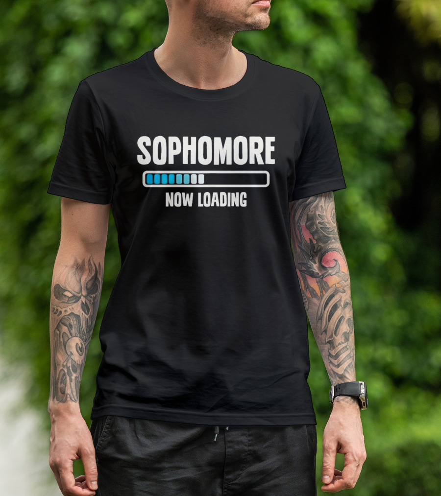 Sophomore Now Loading Back To School Student Progress Bar T-Shirt