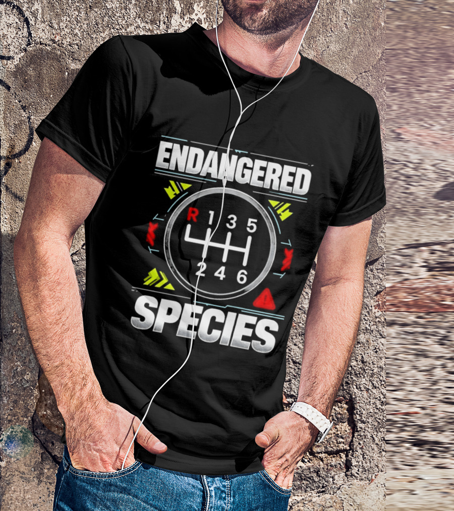 Endangered Species Manual Transmission Gear Shift T-Shirt