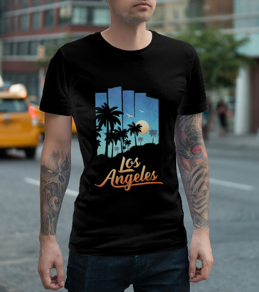 Los Angeles Sunset Palm Trees California T-Shirt
