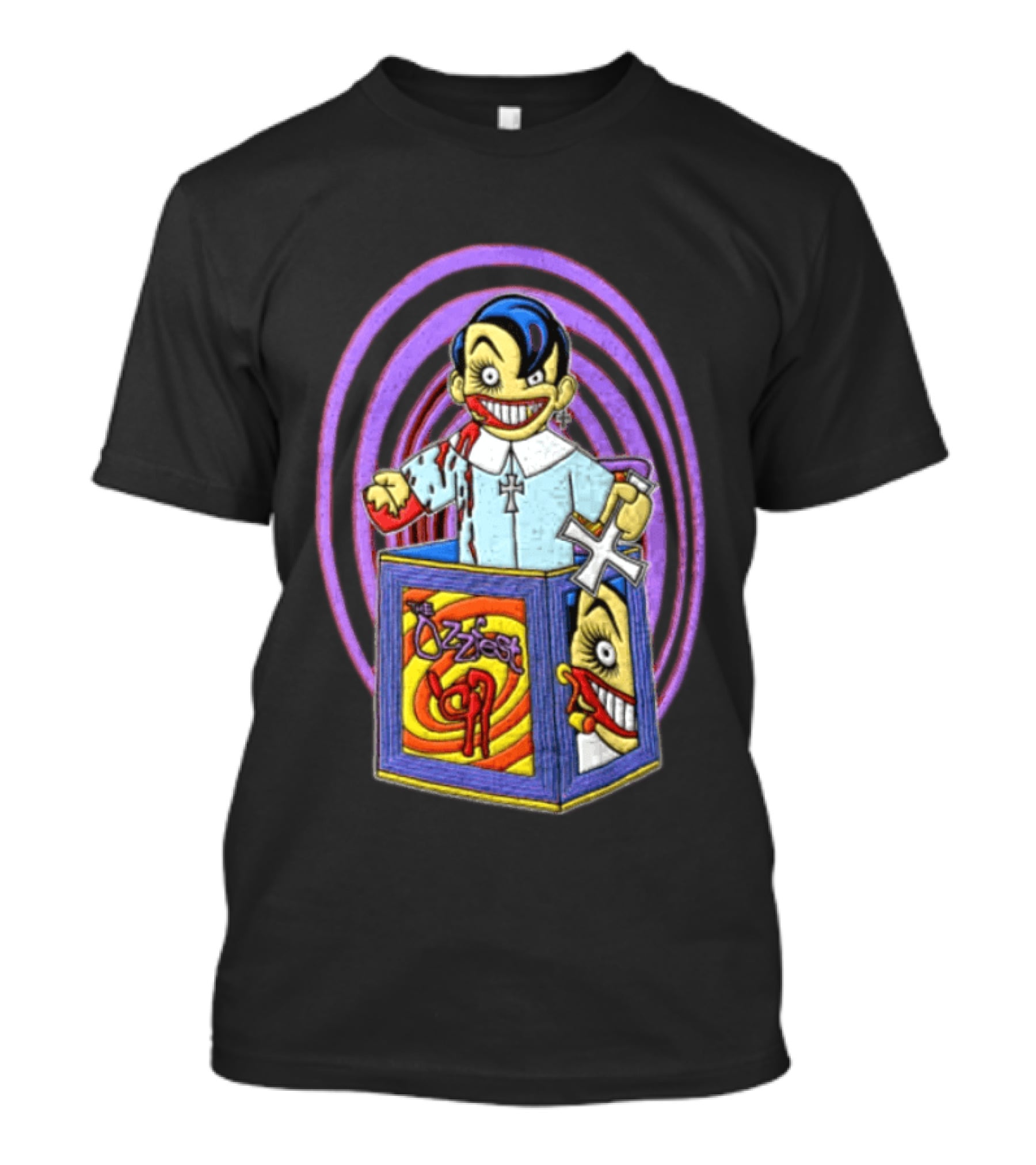 Ozzfest 1997 Cartoon Character With Cross And Blood Stained Attire T-Shirt