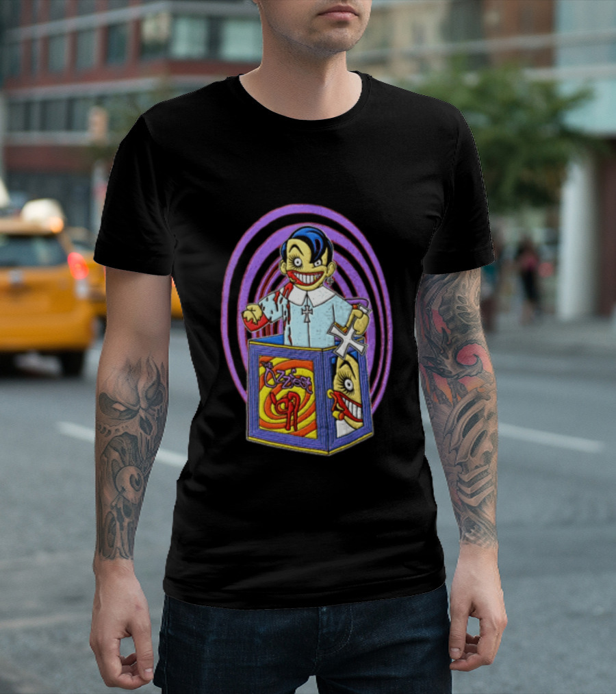 Ozzfest 1997 Cartoon Character With Cross And Blood Stained Attire T-Shirt