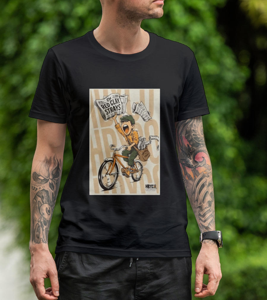 Red Clay Strays Sep 20 2026 San Antonio Frost Bank Center HBYCO Newsboy Bicycle T-Shirt
