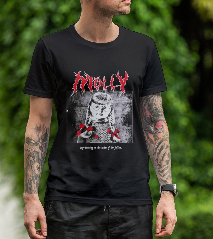 Molly Tap Dancing On The Ashes Of The Fallen Horror Doll Drawing T-Shirt