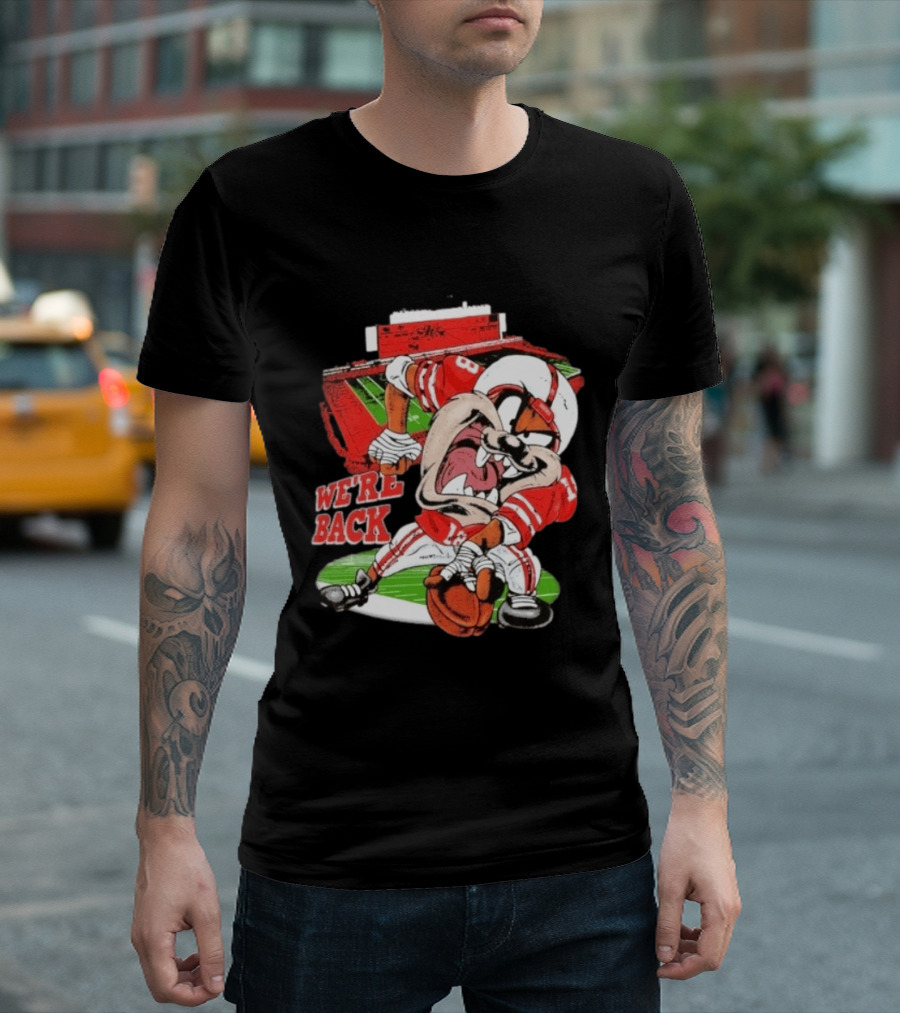 Taz Nebraska Cornhuskers We're Back Memorial Stadium Football T-Shirt