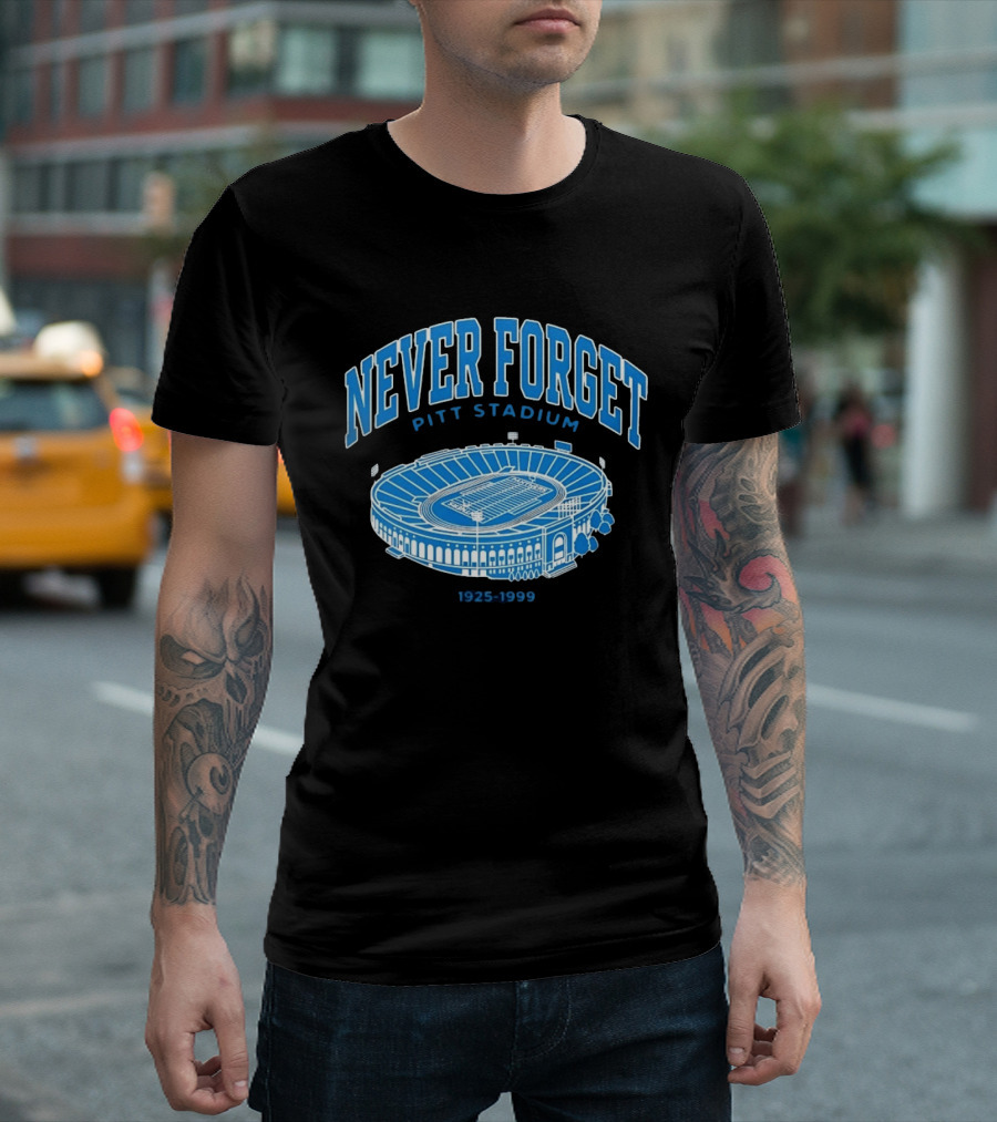 Never Forget Pitt Stadium 1925 1999 University Of Pittsburgh T-Shirt