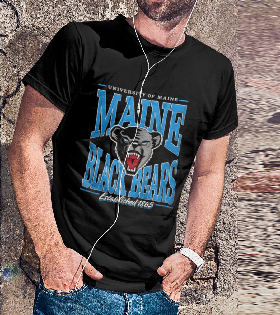 University Of Maine Black Bears Est. 1865 Aggressive Bear Head T-Shirt