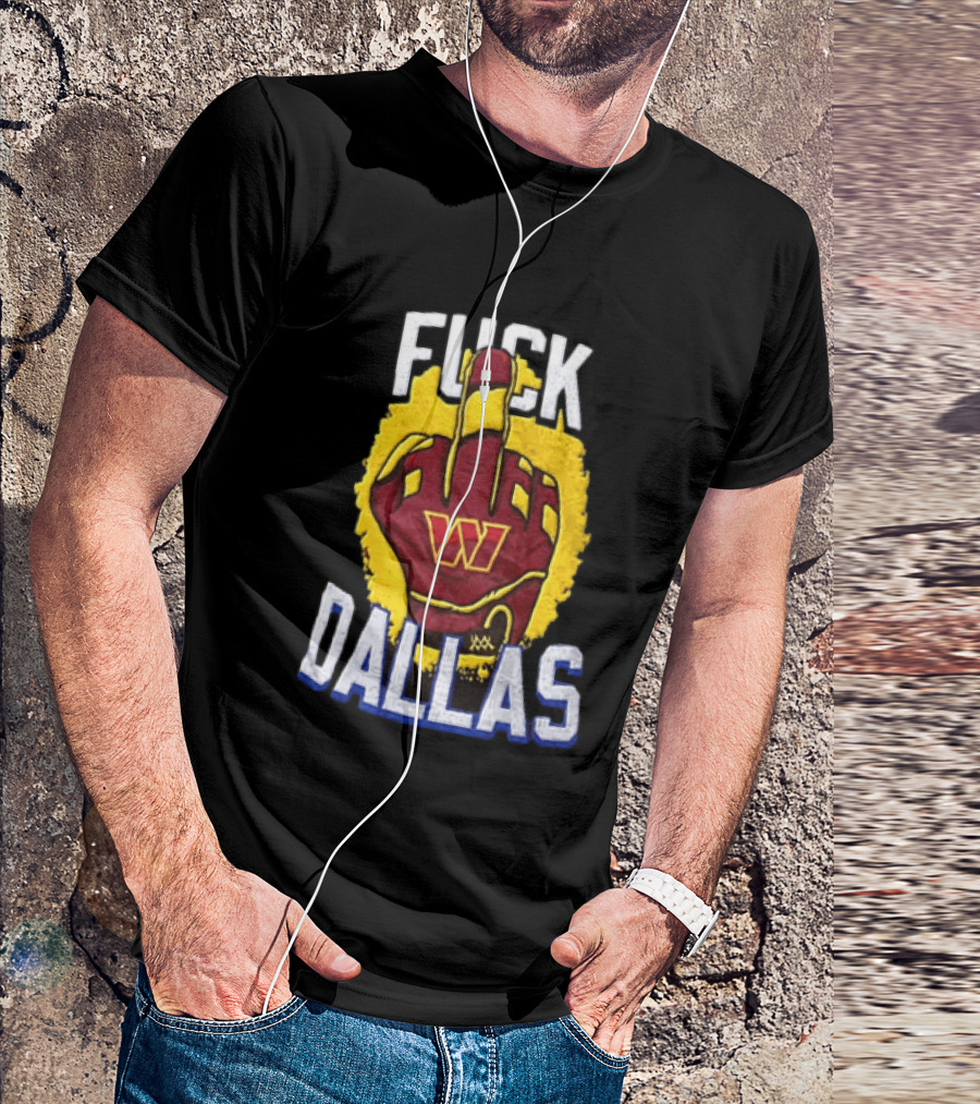 Raise Hail F*** Dallas Middle Finger Glove Red Yellow White Blue T-Shirt