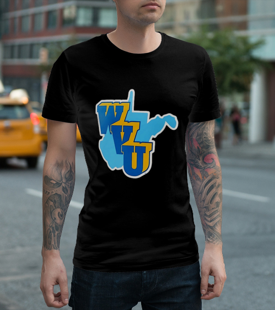 West Virginia Mountaineers WVU State Map T-Shirt