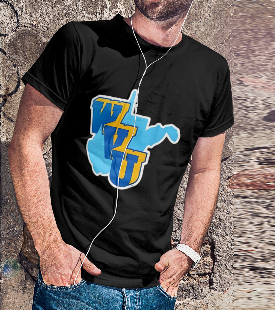 West Virginia Mountaineers WVU State Map T-Shirt