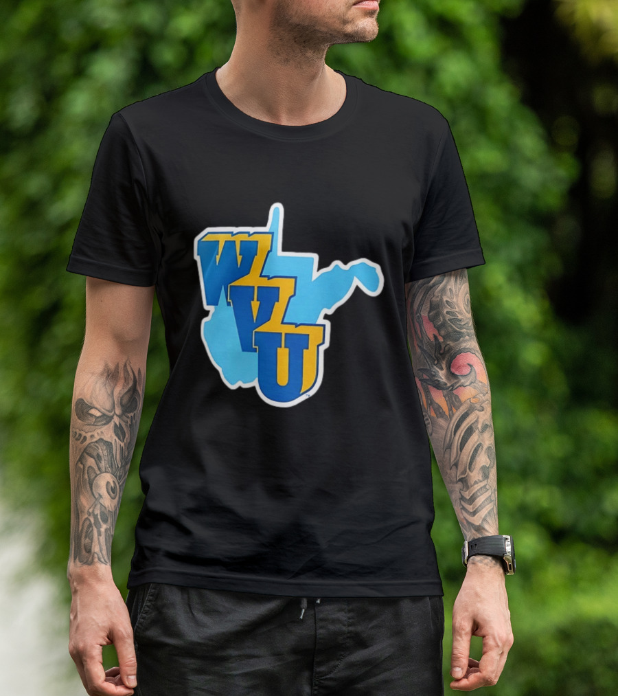 West Virginia Mountaineers WVU State Map T-Shirt