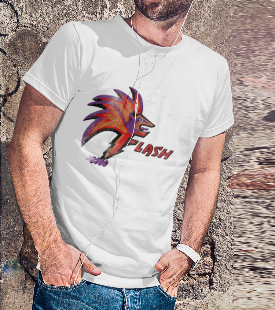 1993 Las Vegas Flash Purple And Orange Retro Wolf T-Shirt