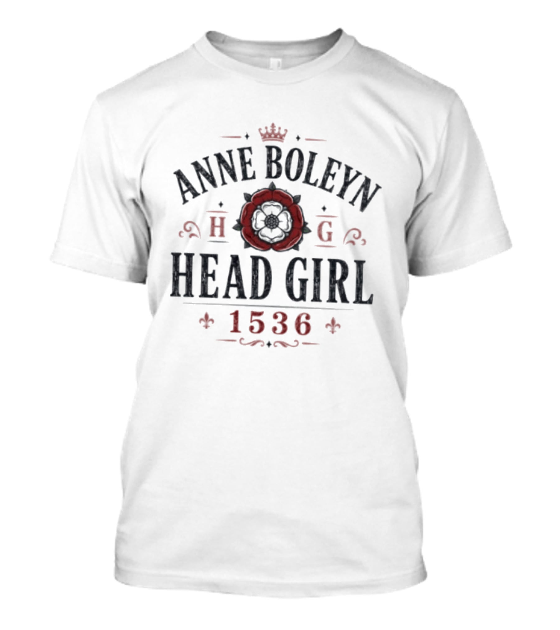 Anne Boleyn 1536 Head Girl Tudor Rose Crown T-Shirt