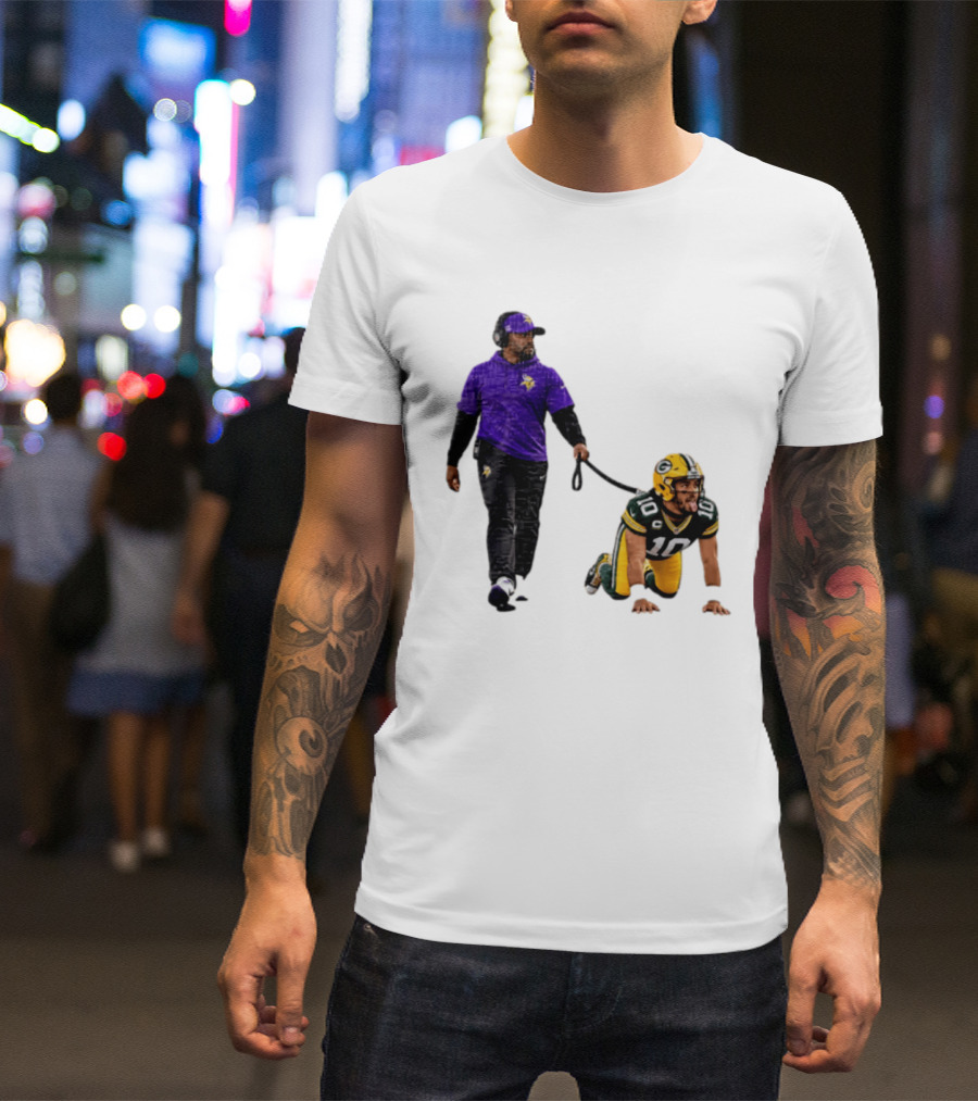 Brian Flores Minnesota Vikings Dominating Jordan Love Green Bay Packers NFL Meme T-Shirt