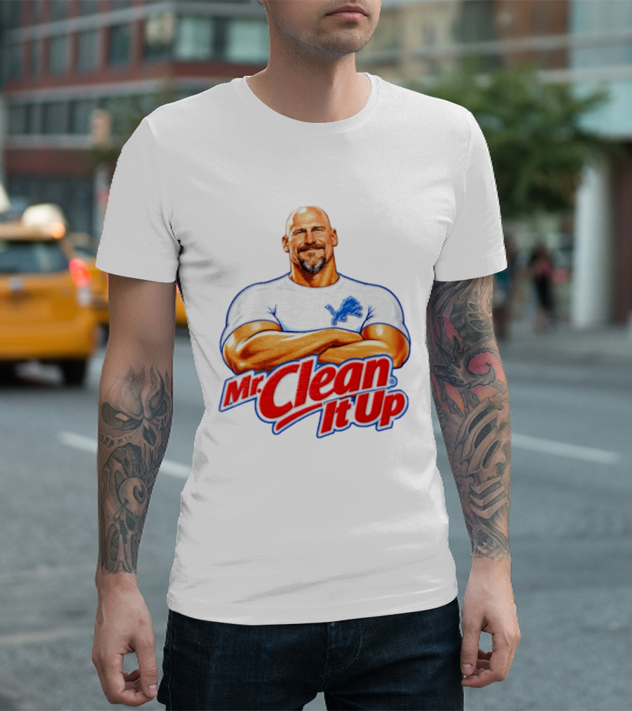 Dan Campbell Mr Clean It Up Detroit Lions Exclusively T-Shirt