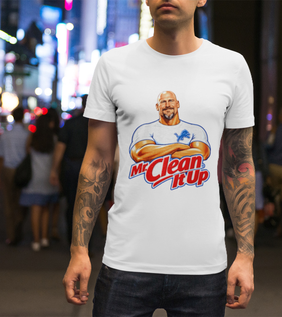 Dan Campbell Mr Clean It Up Detroit Lions Exclusively T-Shirt