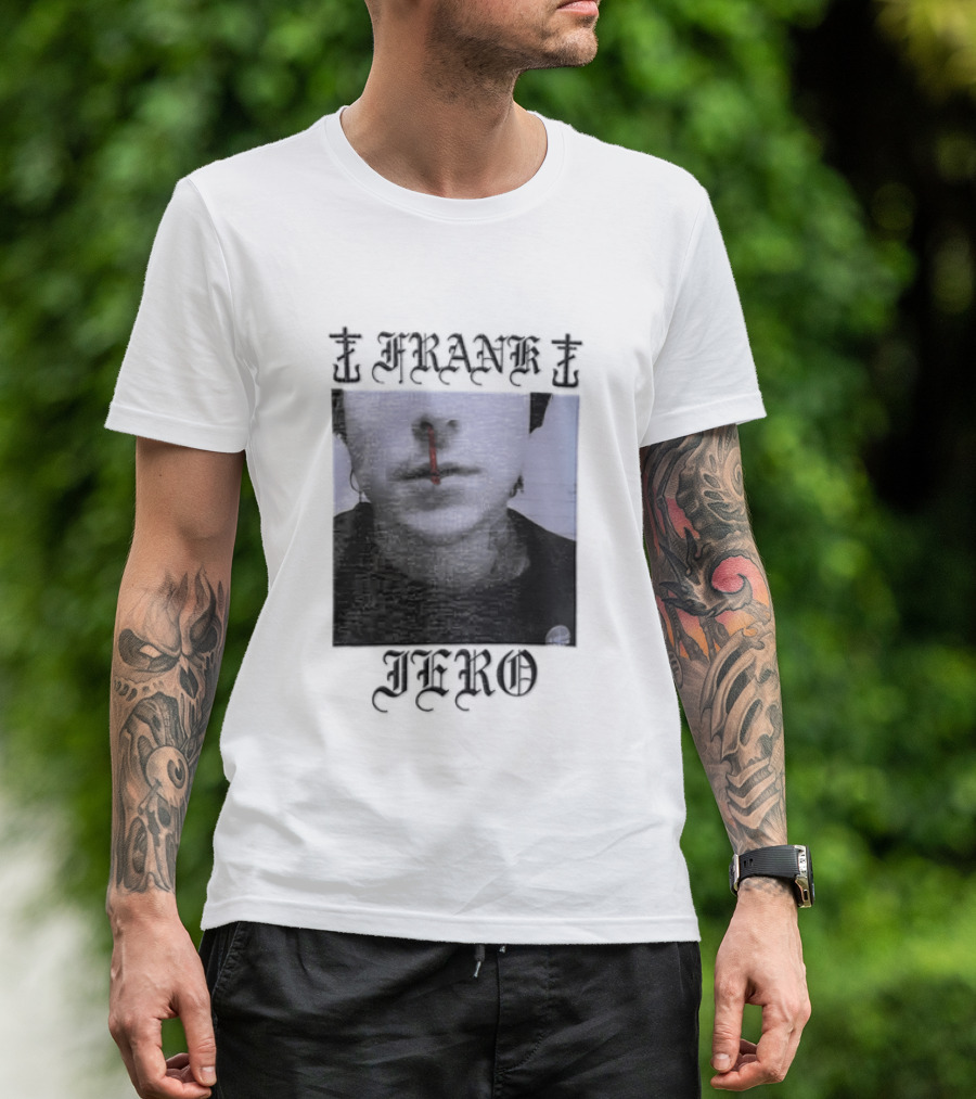Franke Jero Dark Blue Aesthetic Nosebleed Art My Chemical Romance T-Shirt