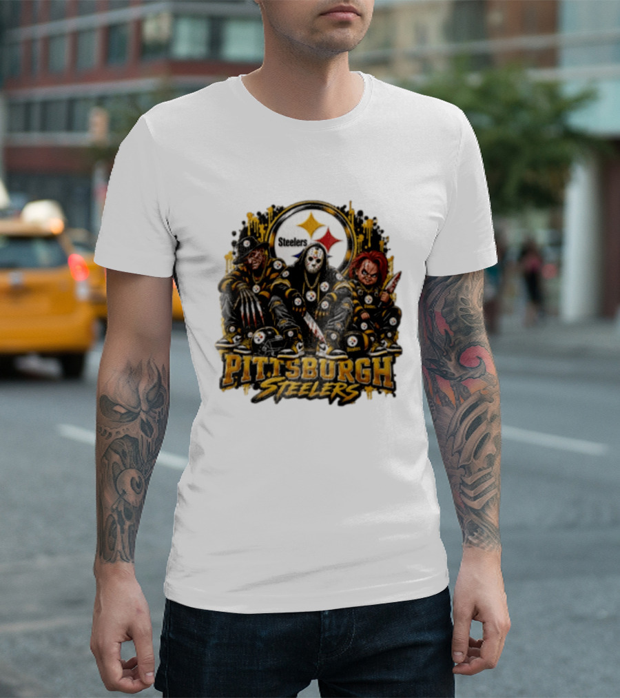 Freddy Krueger Jason Voorhees Chucky Steelers Halloween Pittsburgh T-Shirt