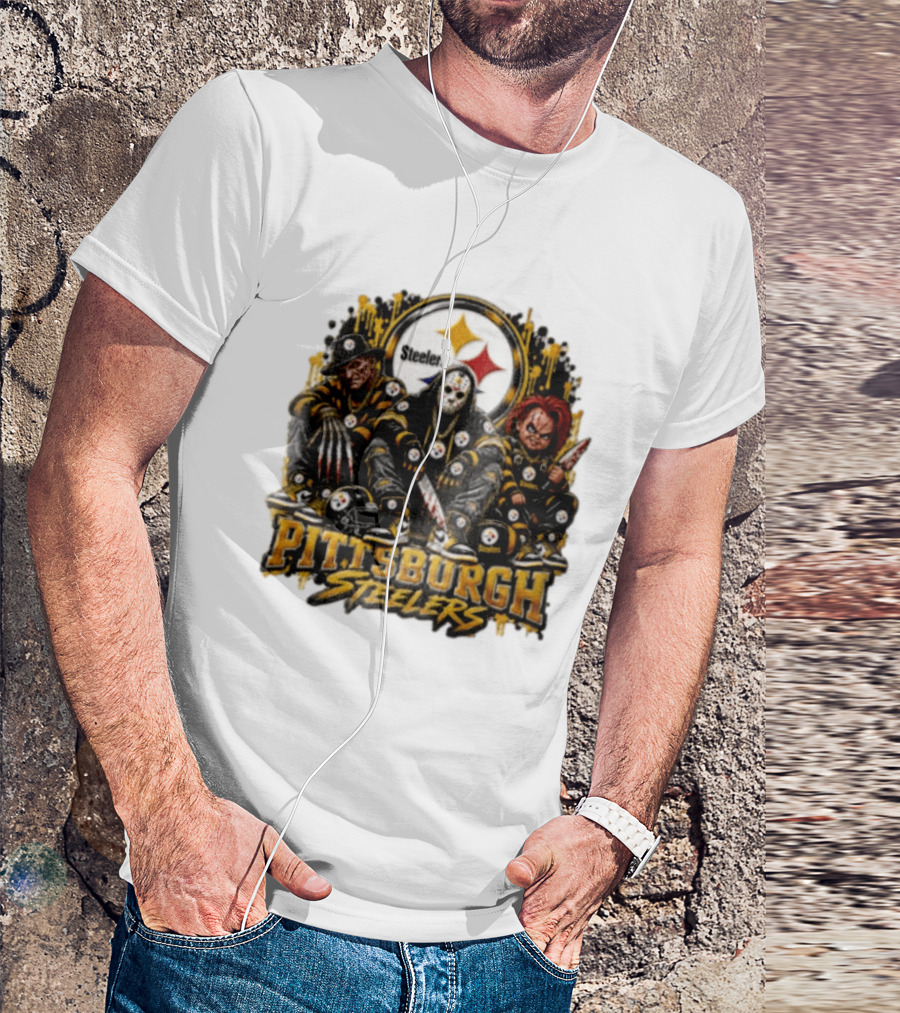 Freddy Krueger Jason Voorhees Chucky Steelers Halloween Pittsburgh T-Shirt