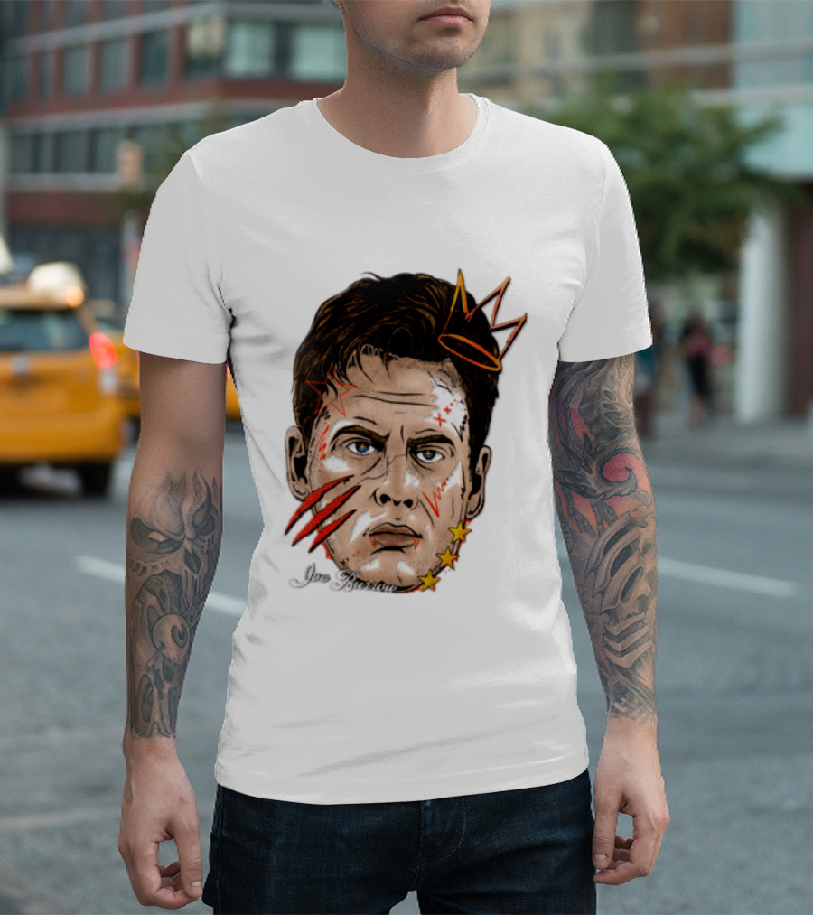 Joe Burrow Fat Head Limited Edition Player Crowned Star Scratches T-Shirt