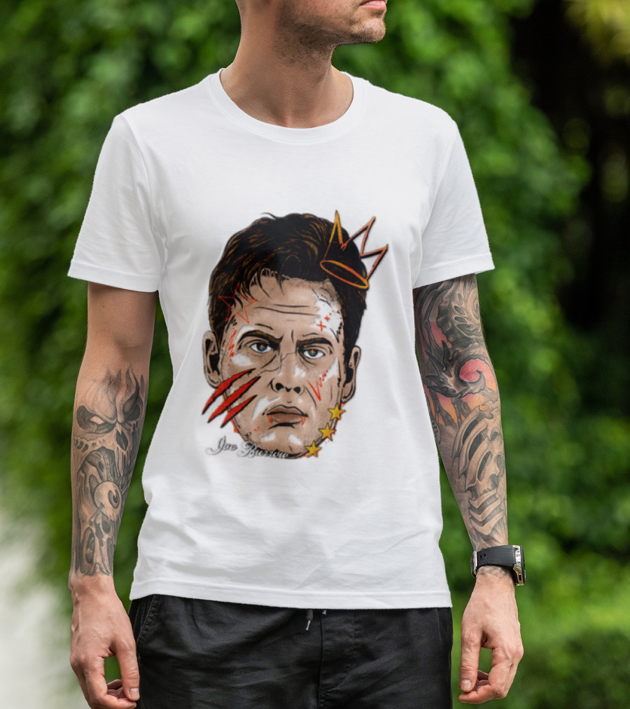 Joe Burrow Fat Head Limited Edition Player Crowned Star Scratches T-Shirt