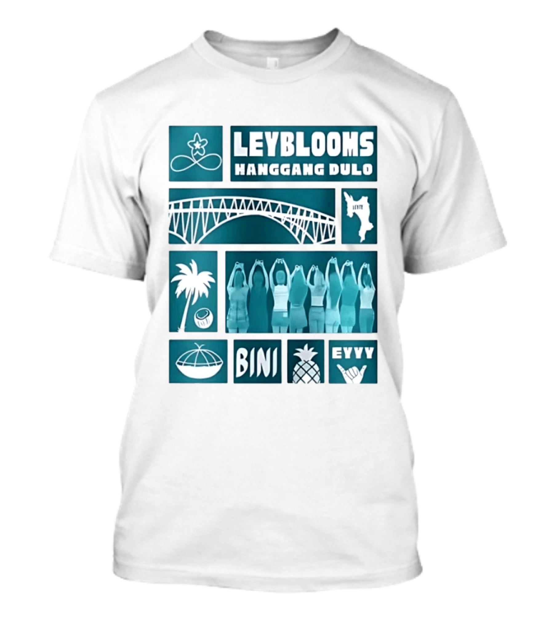 Leyblooms Hanggang Dulo Bini Eyyy Leyte Bridge Palm Coconut Pineapple T-Shirt