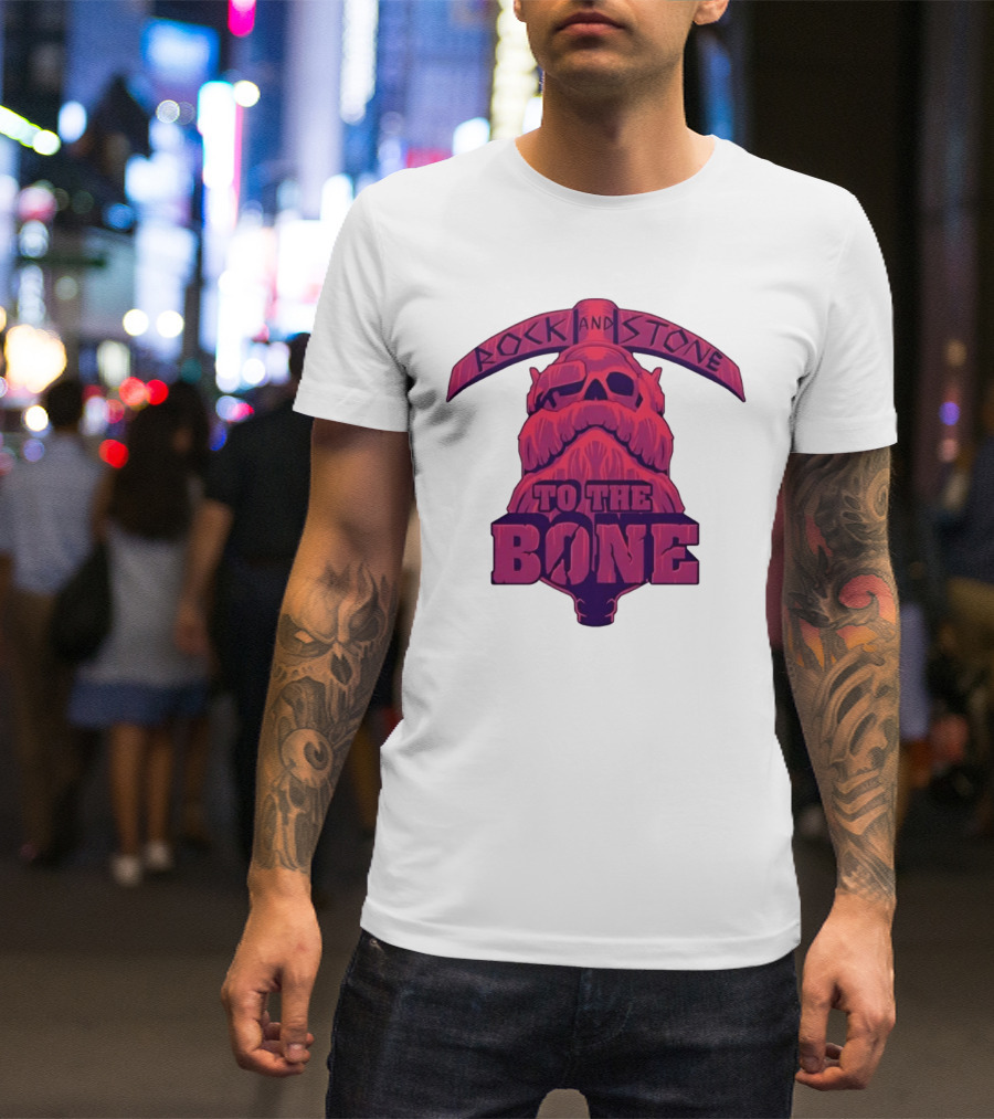 Rock And Stone To The Bone Dwarf Skull Gaming Deep Rock Galactic T-Shirt