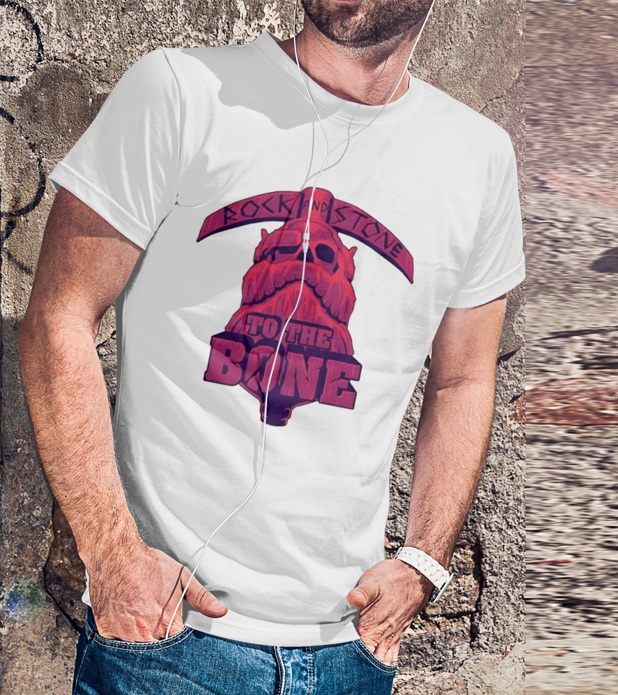 Rock And Stone To The Bone Dwarf Skull Gaming Deep Rock Galactic T-Shirt