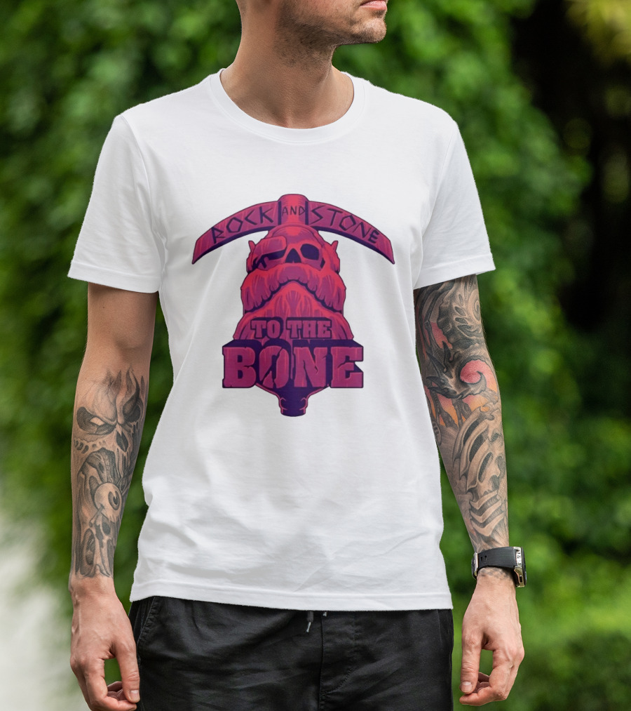Rock And Stone To The Bone Dwarf Skull Gaming Deep Rock Galactic T-Shirt