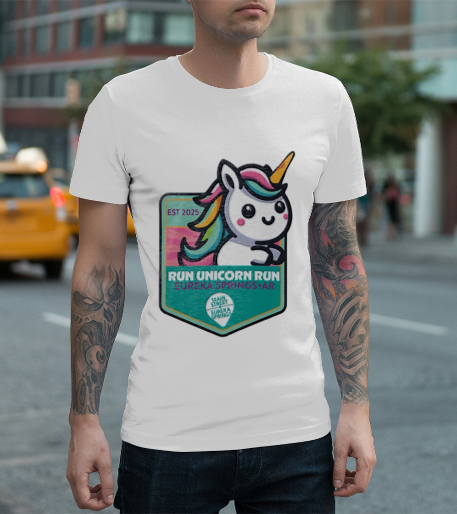 EST 2025 Run Unicorn Run Eureka Springs AR Main Street T-Shirt