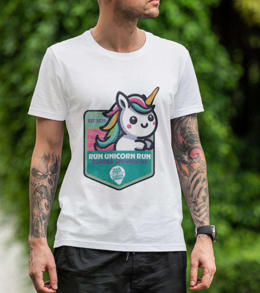 EST 2025 Run Unicorn Run Eureka Springs AR Main Street T-Shirt